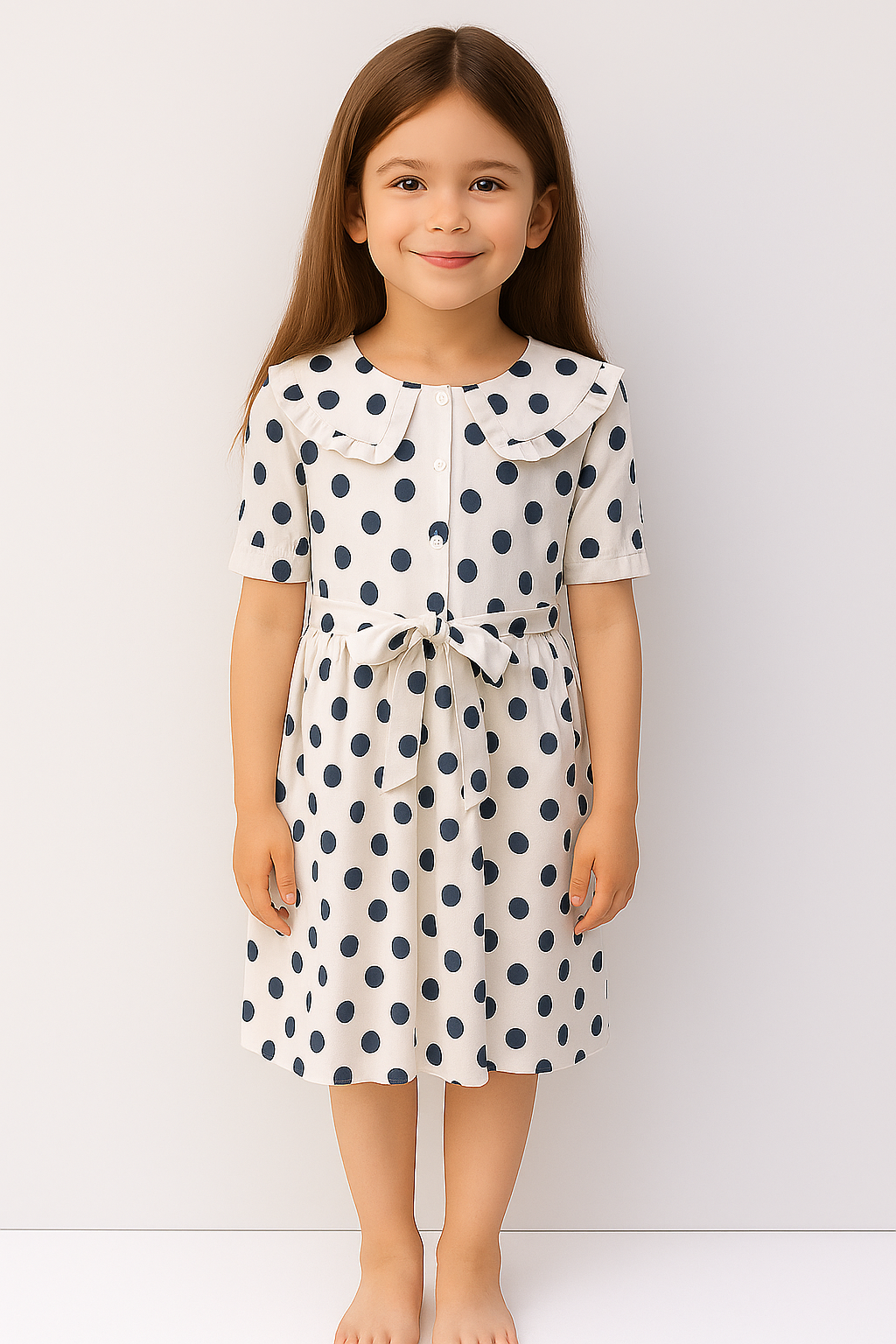 Ruffle Collar Polka Dot Dress I MH_4_image