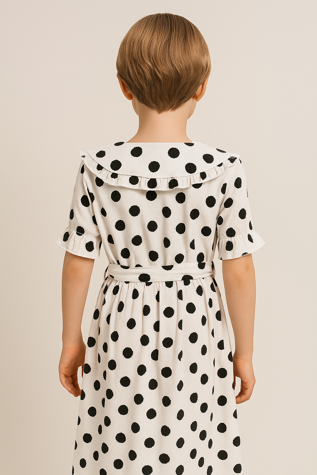 Ruffle Collar Polka Dot Dress I MH_1_image