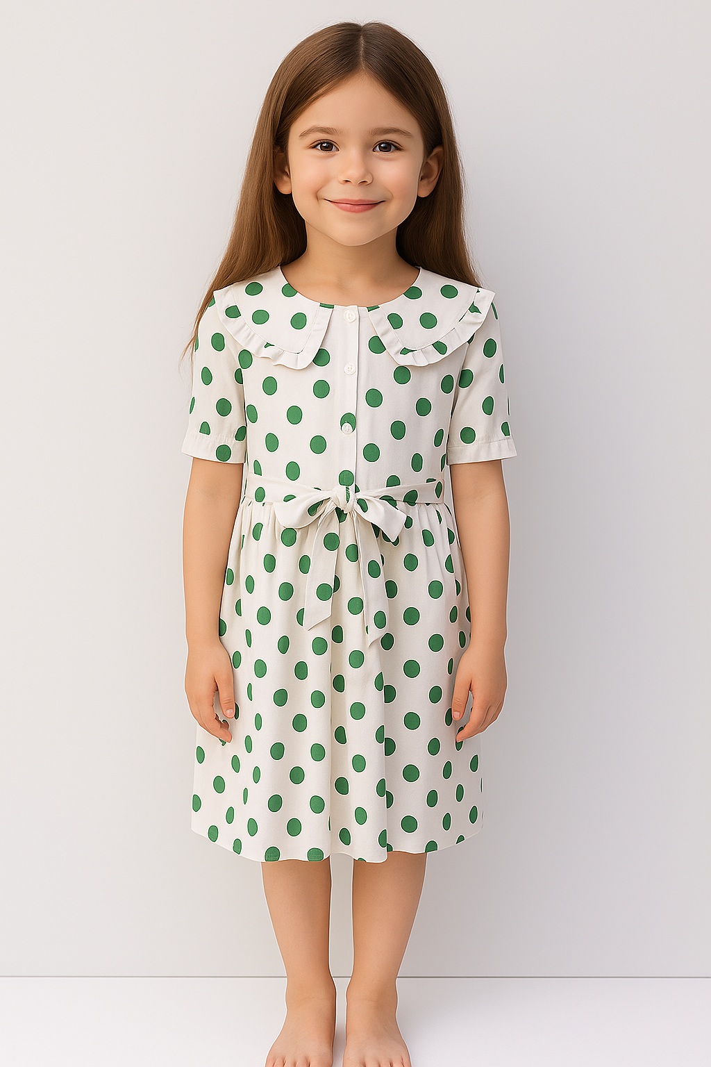 Ruffle Collar Polka Dot Dress I MH_5_image