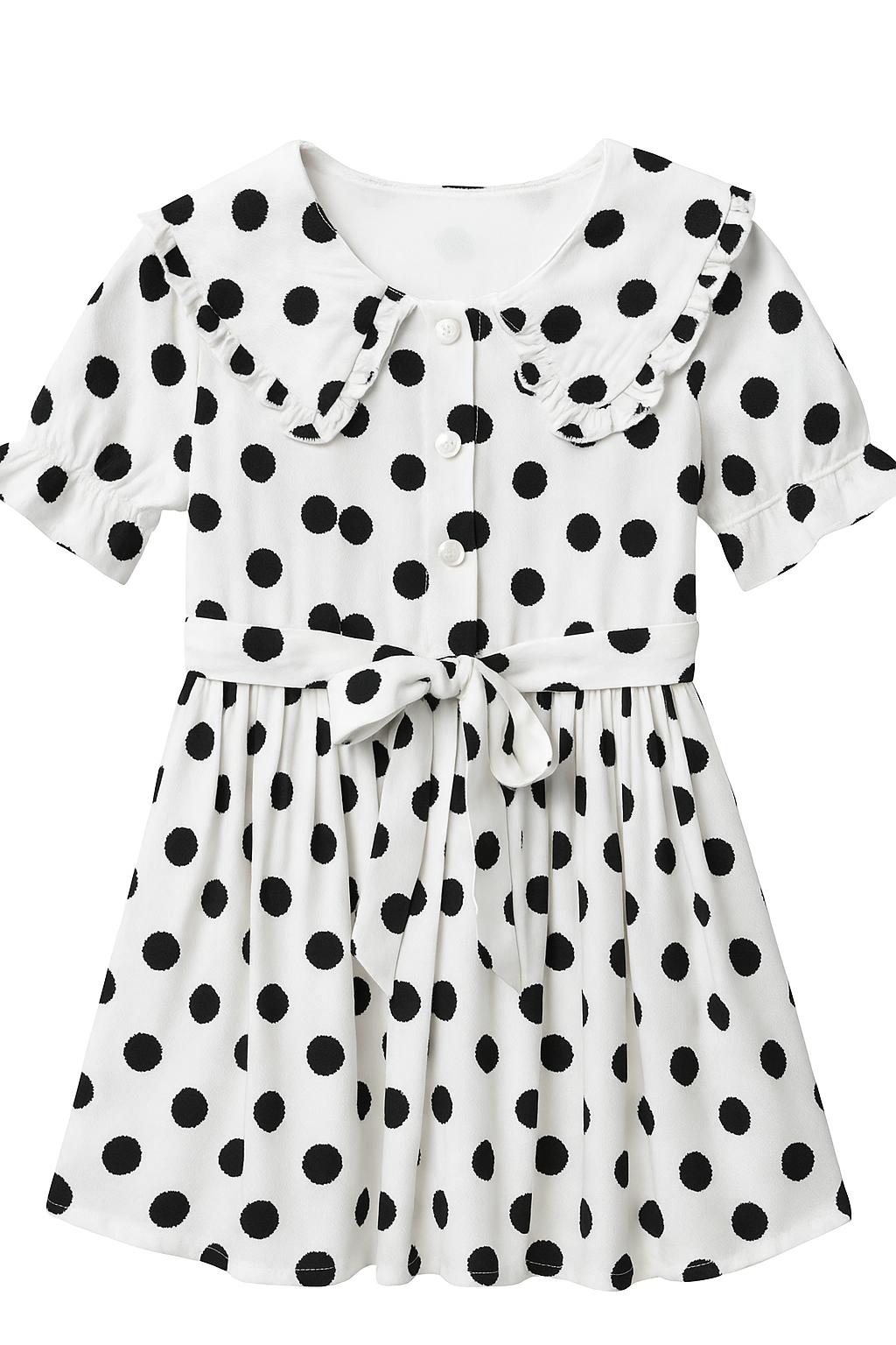 Ruffle Collar Polka Dot Dress I MH_2_image