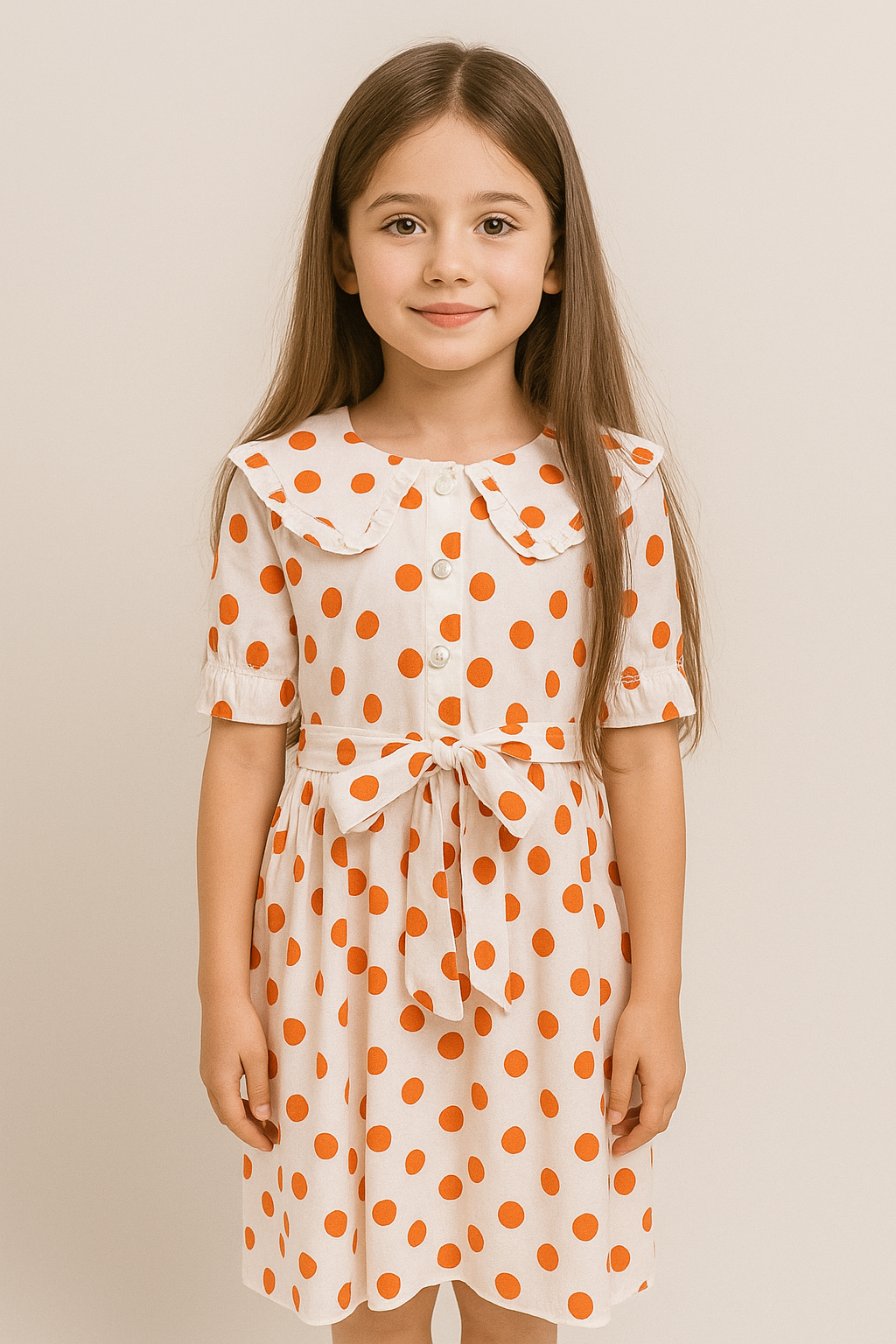 Ruffle Collar Polka Dot Dress I MH_6_image